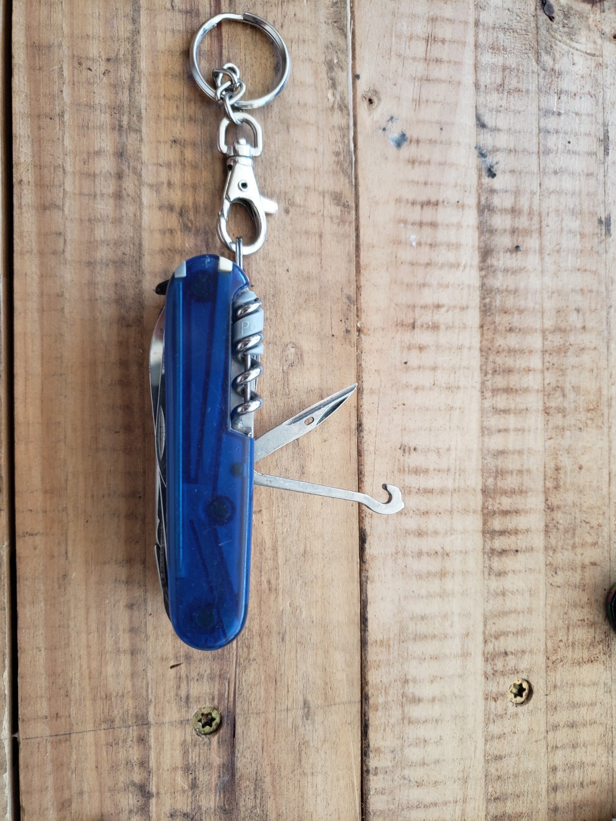 Victorinox Blue Stainless Multi-Tool Knife Scissors Corkscrew Bottle Opener