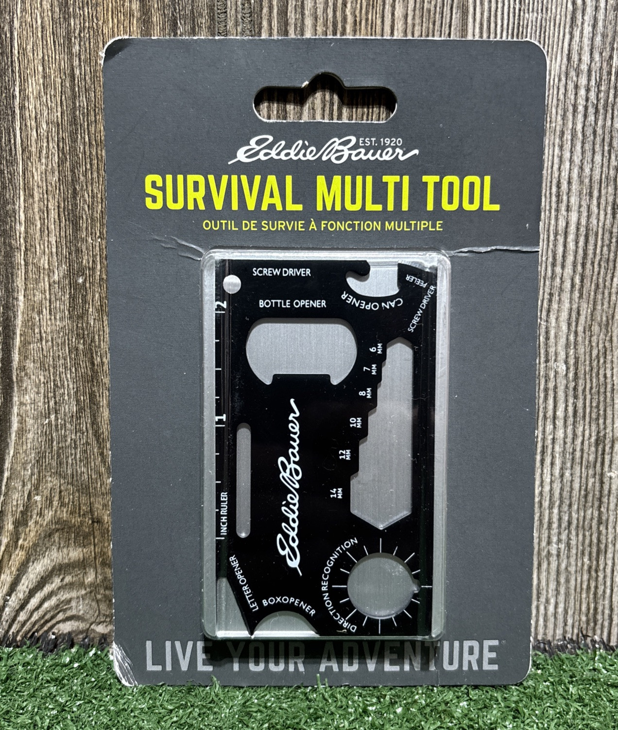 EDDIE BAUER SURVIVAL MULTI TOOL Ruler Wrench Peeler Letter Box Can Opener NEW