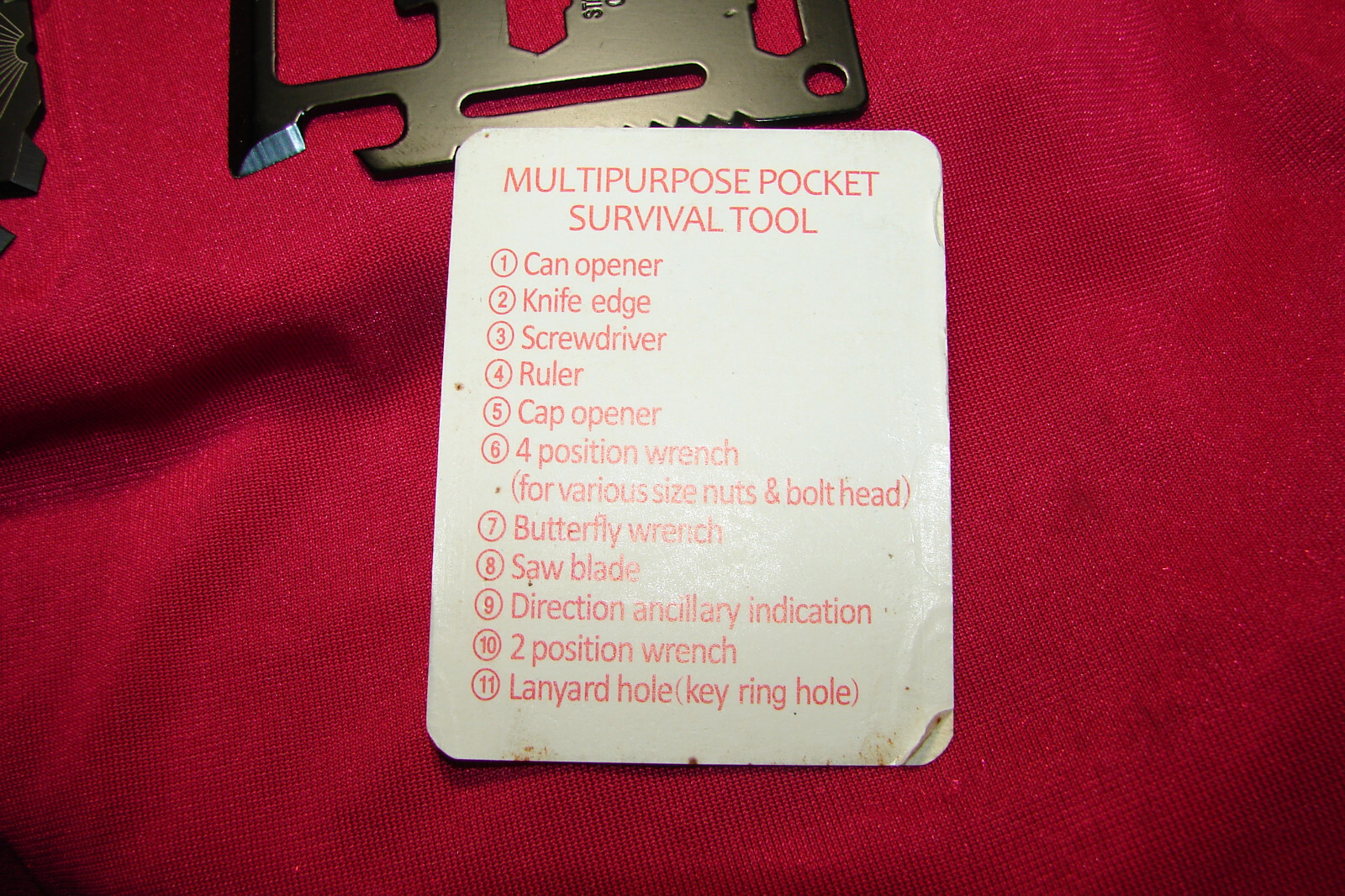 Wallet Multitool,20,Multipurpose Pocket Survival Tool.11+ Function Knife,Camping