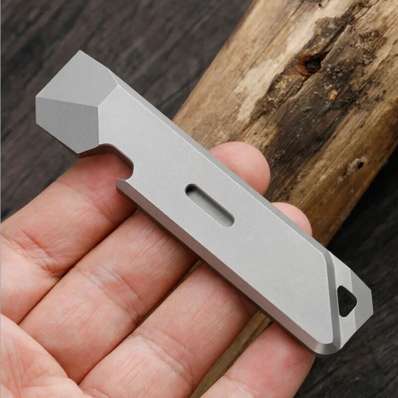 TC4 Titanium Crowbar Pry Bar Underreach EDC Tool Pocket Bottle Opener Pendant