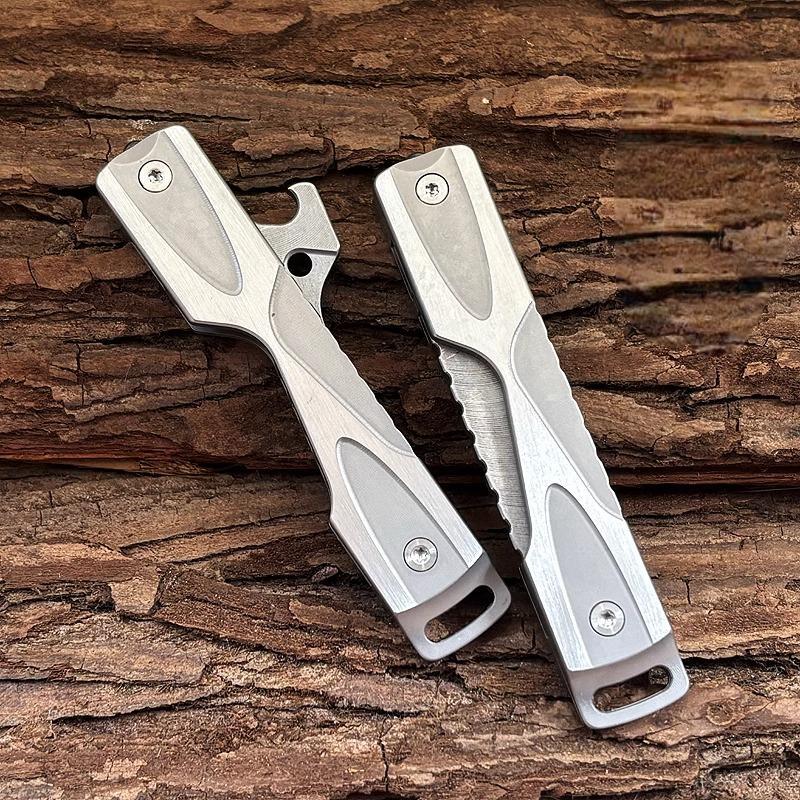 EDC Stainless Steel Bottle Opener Keychain Fidget Decompression Toy Pocket Tool