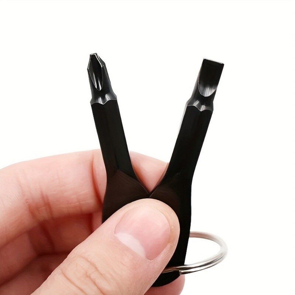 2Pcs Keychain Screwdriver EDC Tool Set Outdoor Carrying Mini Tool with KeyChain