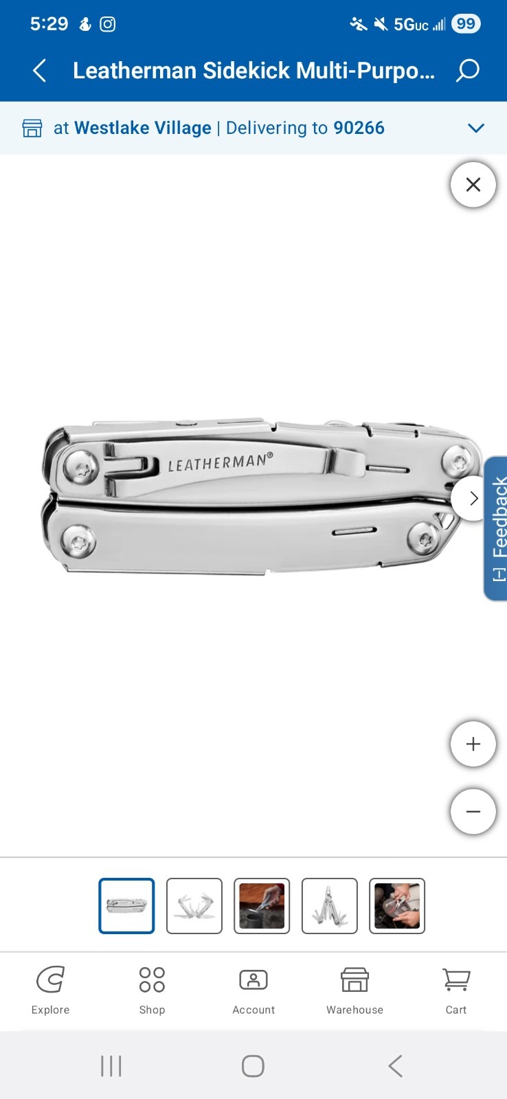Leatherman Sidekick silver W/14 Told And Heavy Duty Nylon Sheath NIB
