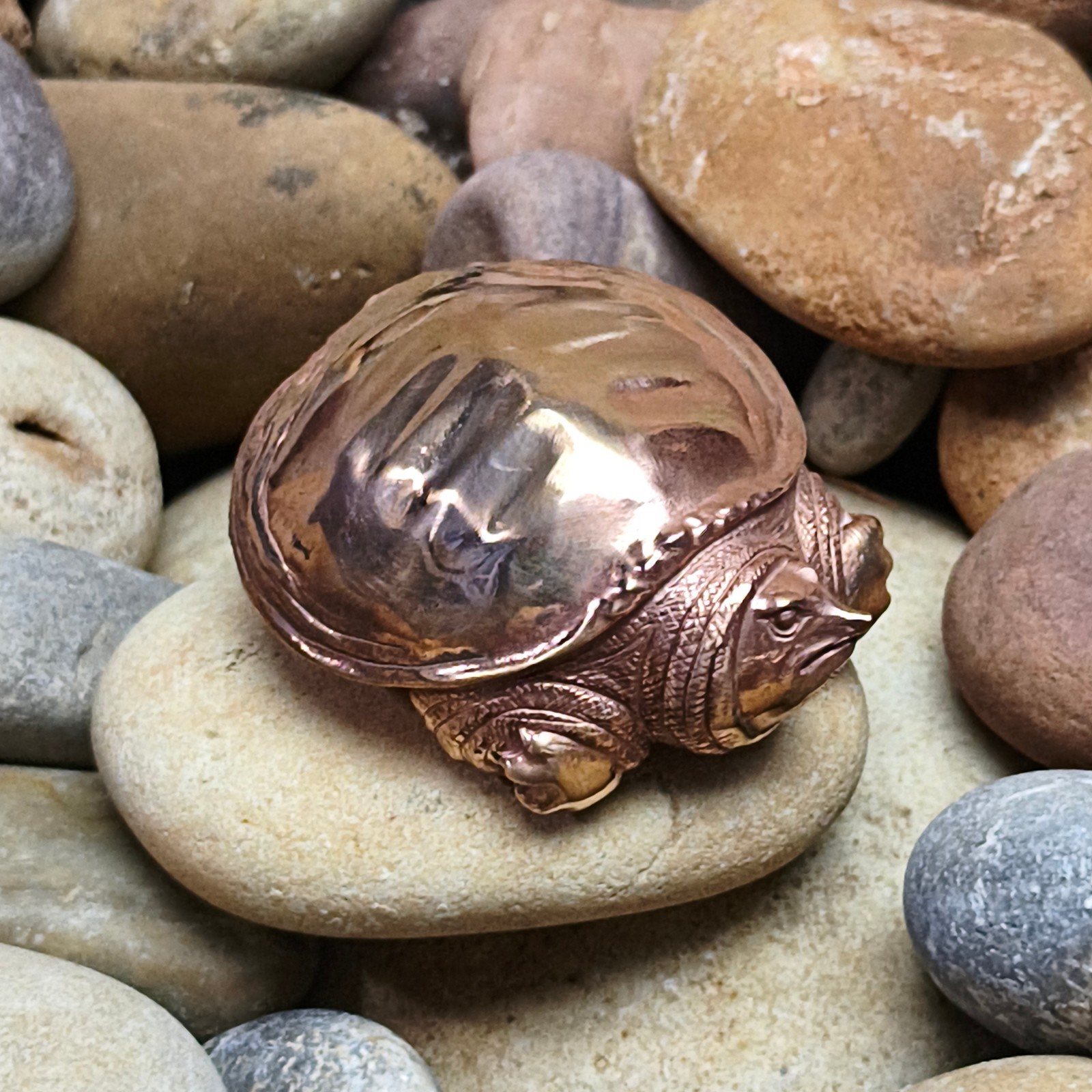 Purple pure Copper Soft-shelled turtle ornament Solid Artistic handcraft statue