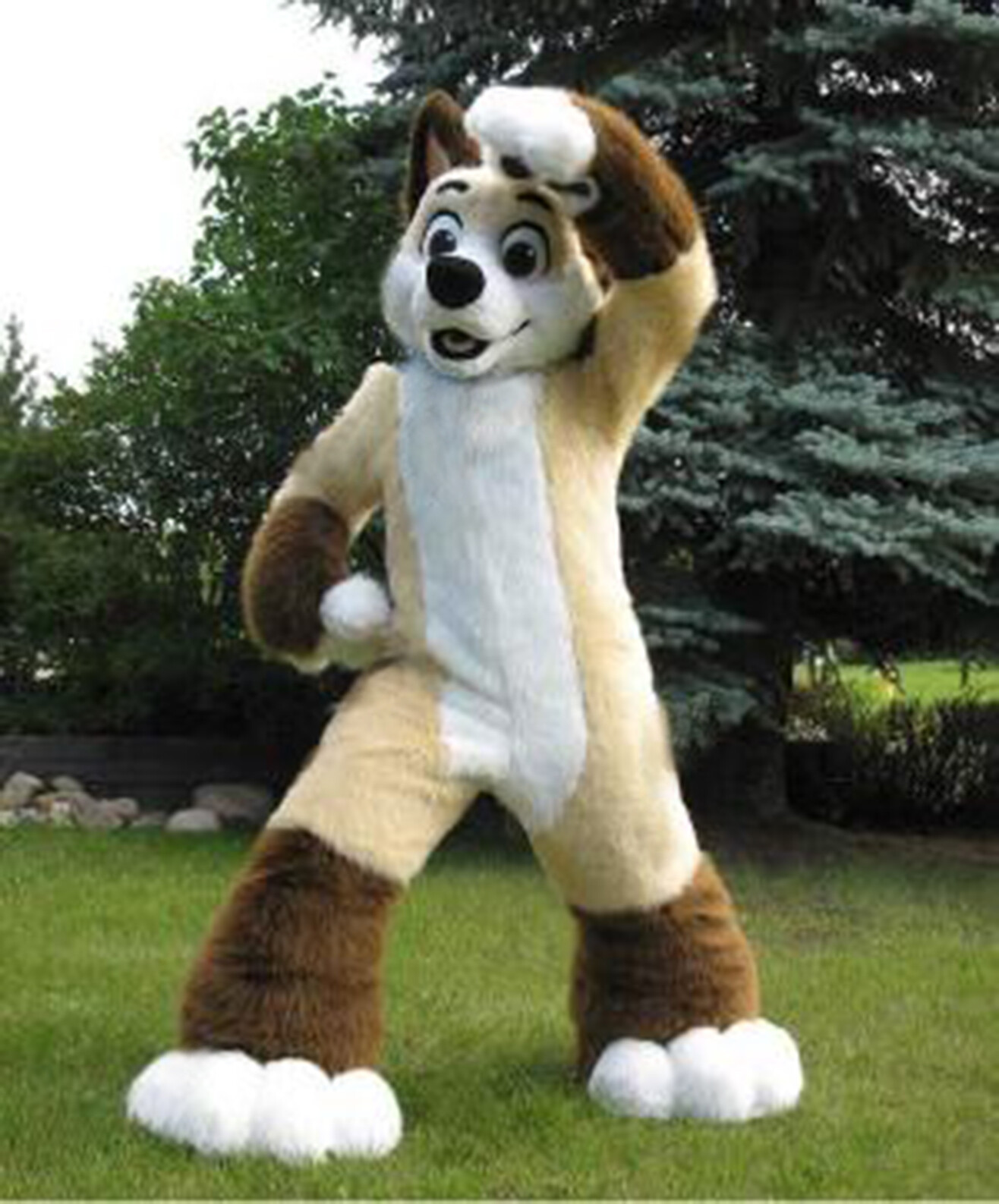 2022 Long Fur Husky Dog Fox Mascot Costume Fursuit Halloween Suit Cosplay 2#
