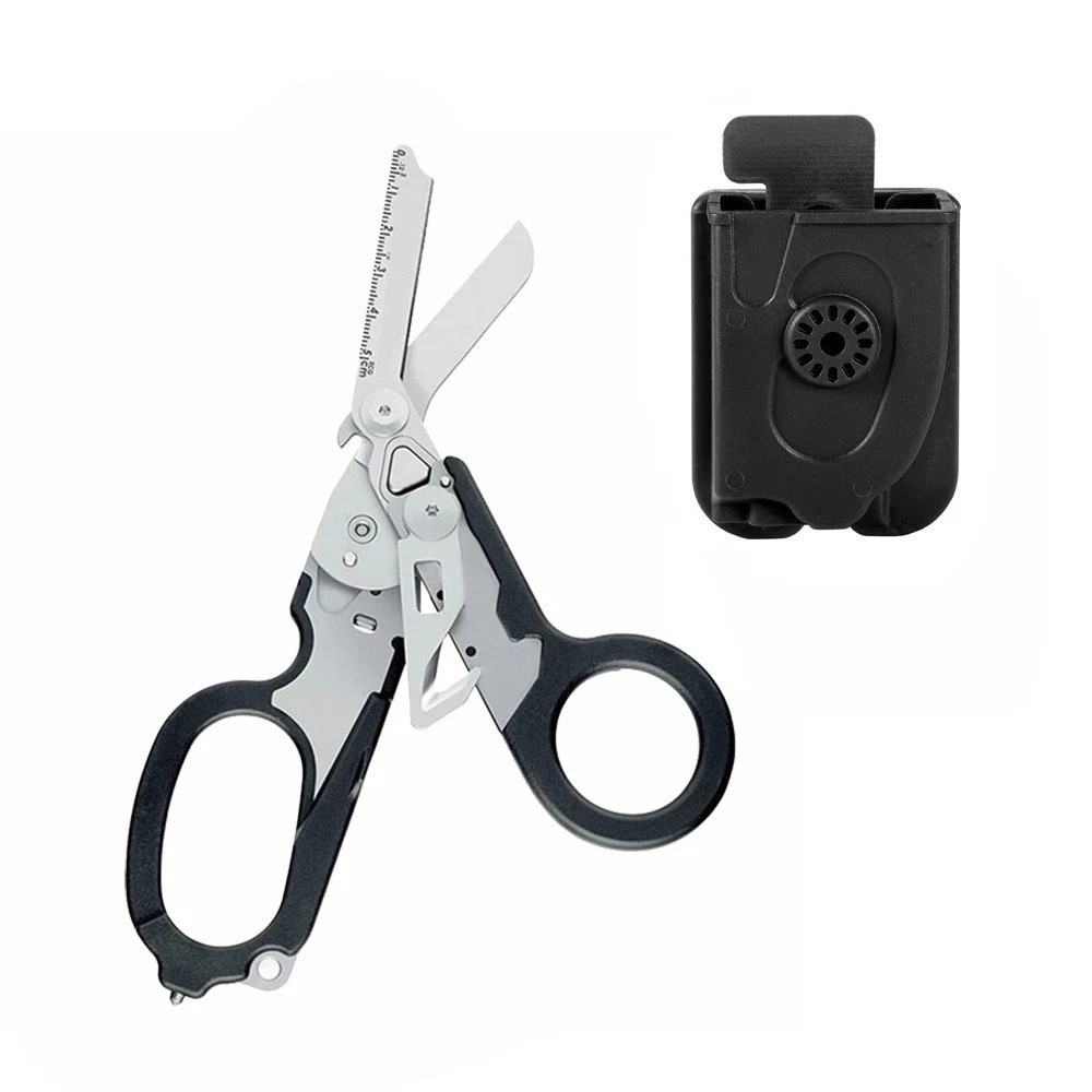 6-in-1 Foldable Trauma Shears – Tactical Raptor Medical Scissors with Holster