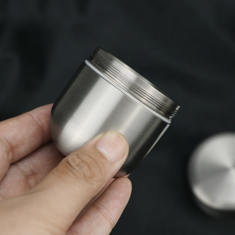 Hot EDC Titanium Waterproof Pill Holder Organizer Container Tea Storage Box