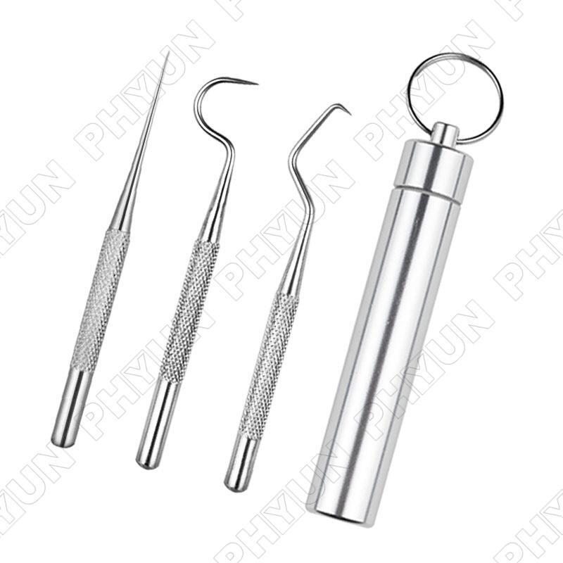 8 Pcs Stainless Steel Toothpicks Pocket Set Reusable Portable Metal Toothpicks