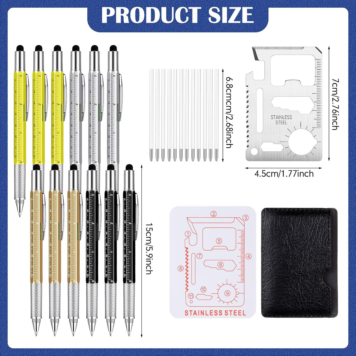 36 Pcs Gifts for Fathers Day Multitool Pen Gift for Men Birthday Gift Including