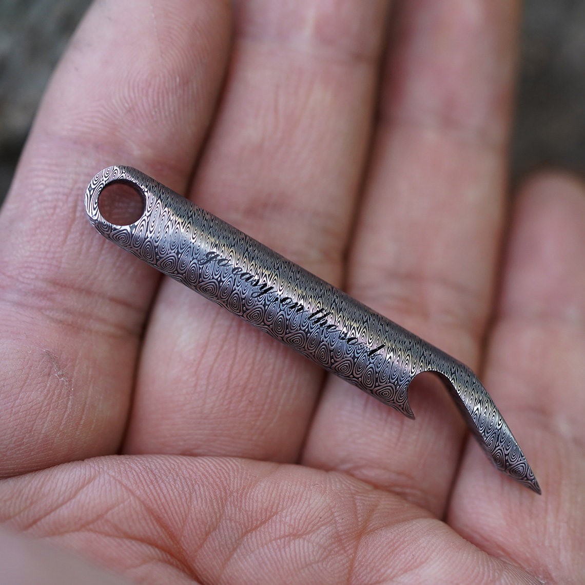 High quality EDC Tool Collectibles Titanium zirconium alloy Asp60 Damascus 59mm
