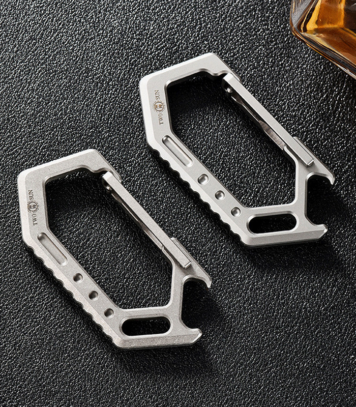 EDC Titanium Keychain Carabiner Car Keys Holder Organizer w/ Bottle Opener Tool