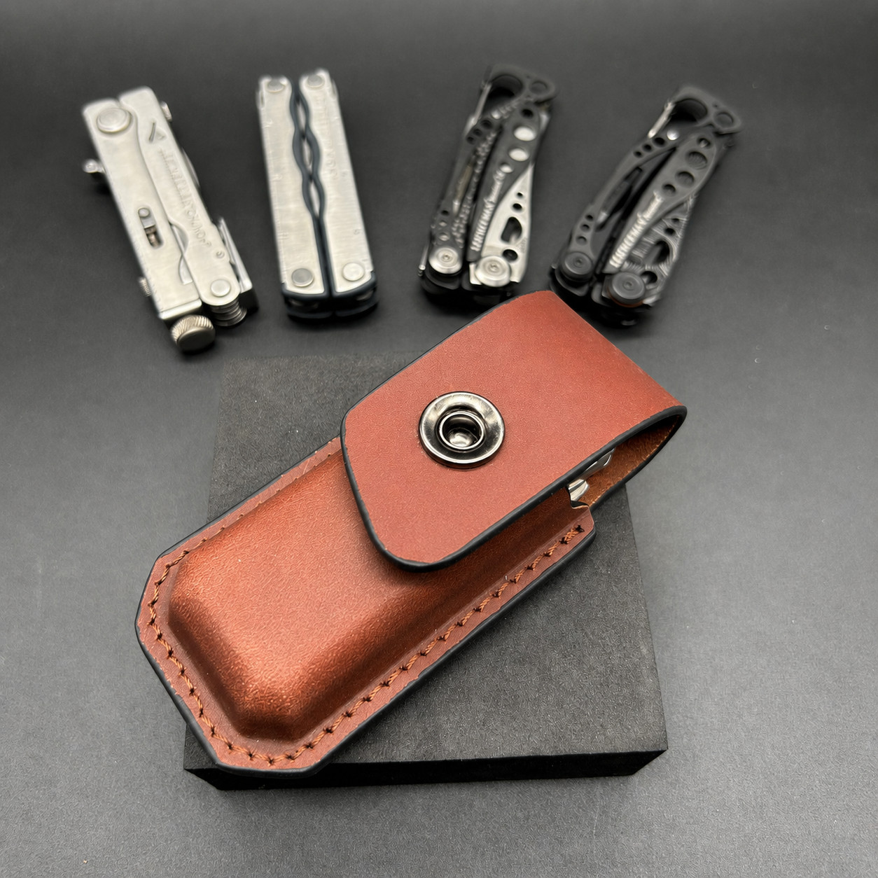 Handmade 4in Leather Sheath Belt Holster for Leatherman Multitool Aftermarket