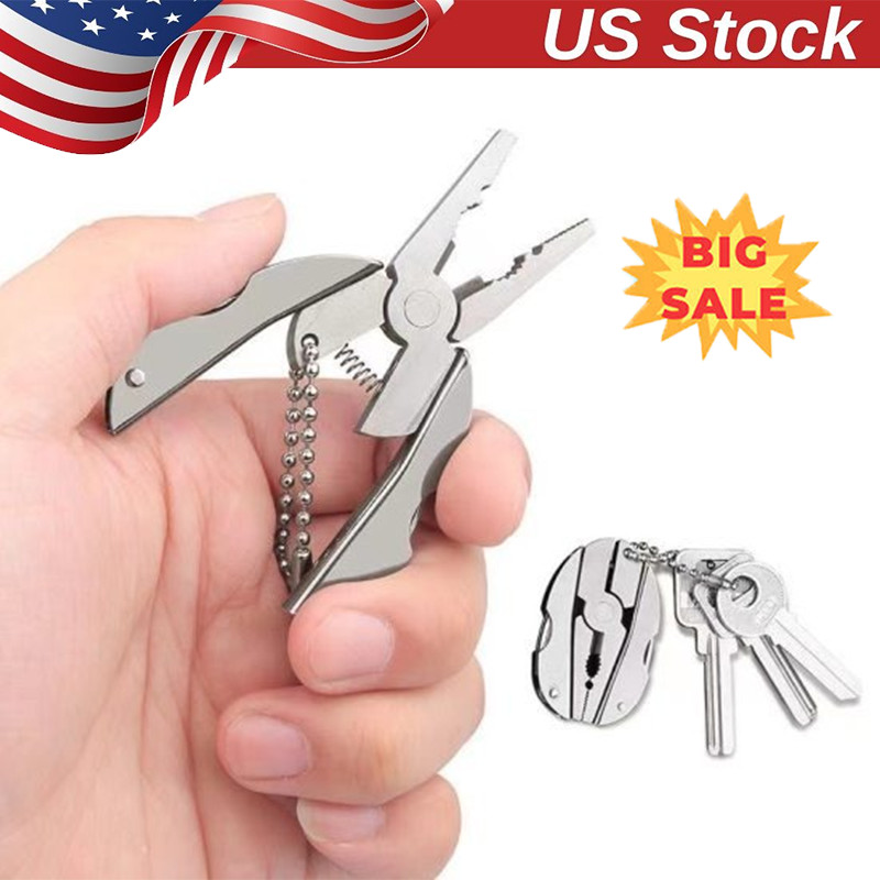 Pocket Multi Tool Pliers Mini Folding Key Chain Fishing Camping Small Pliers Lot