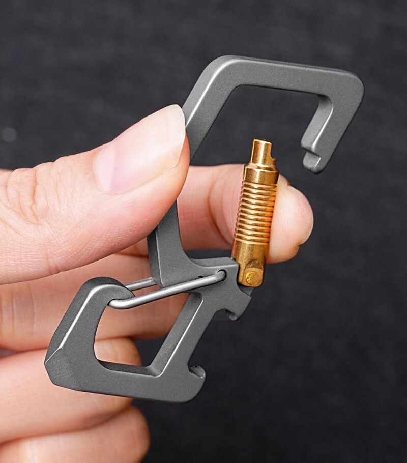EDC Titanium Keychain Carabiner Clip with Bottle Opener Outdoor Multi Tool