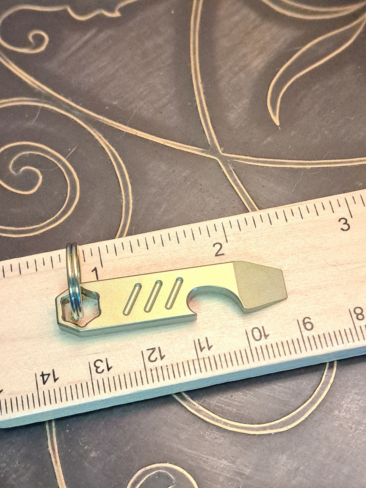 Mini EDC Anodized Gold Titanium Keychain Bottle Opener