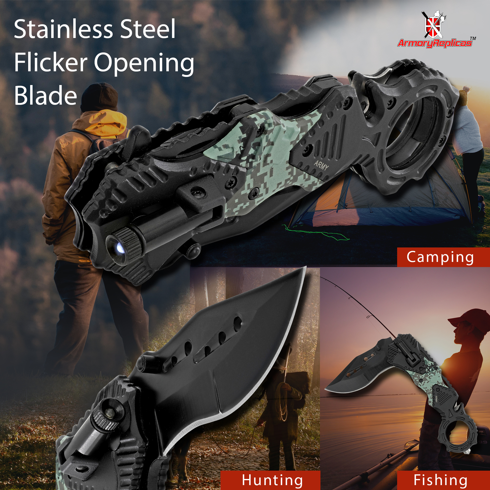 Homeland Floodlight Knife | Tactical Defense Emergency Pocket Military & Police