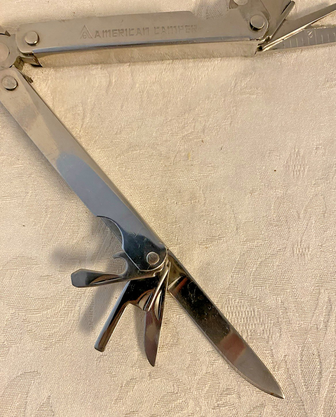Vintage American Camper Stainless Steel MULTI TOOL Faux Leather Case Included