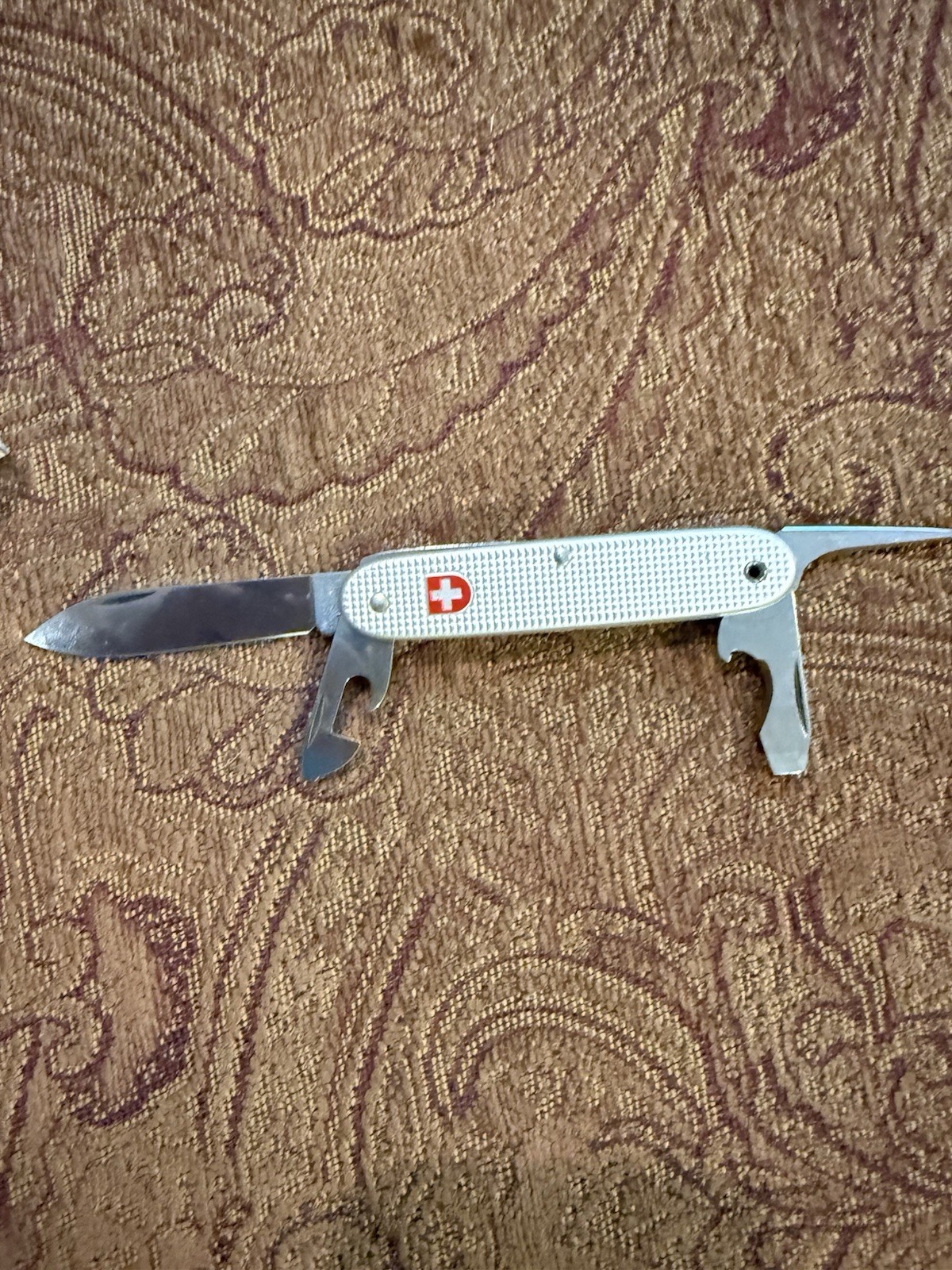 Victorinox Swiss Army Silver Multi-Tool Knife, Bottle Opener, Can Opener, Awl
