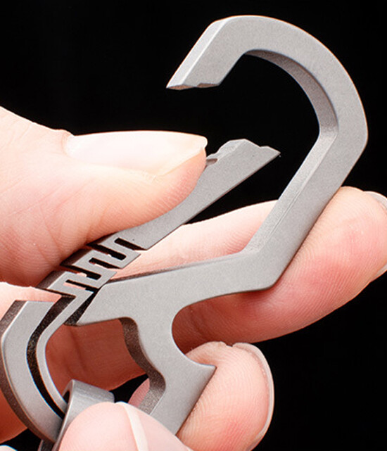 Titanium Keychain Bottle Opener Carabiner Key Ring Outdoor Travel EDC Multi Tool