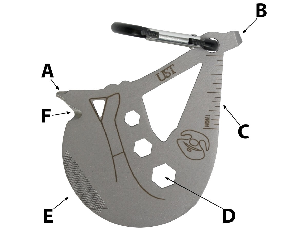 UST A Long Sloth Multi-Tool Stainless Matte Finish with Carabiner. Ships Free.