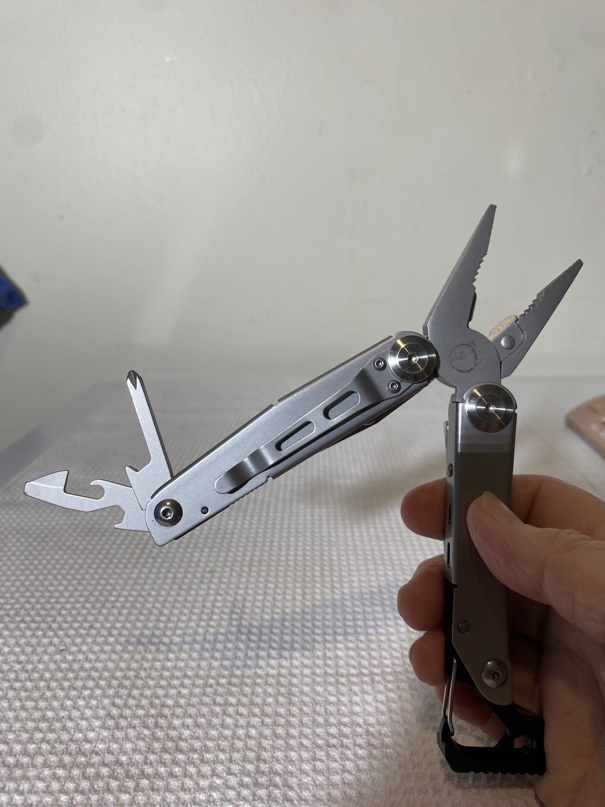 Silver Stainless Steel 13 In 1 Multi-Tool, Plier, Knife, Screwdrivers