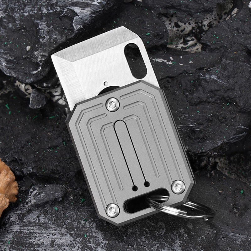 Titanium Alloy Mini Pocket Folding Knife Opener Keychain Outdoor EDC Multi Tools