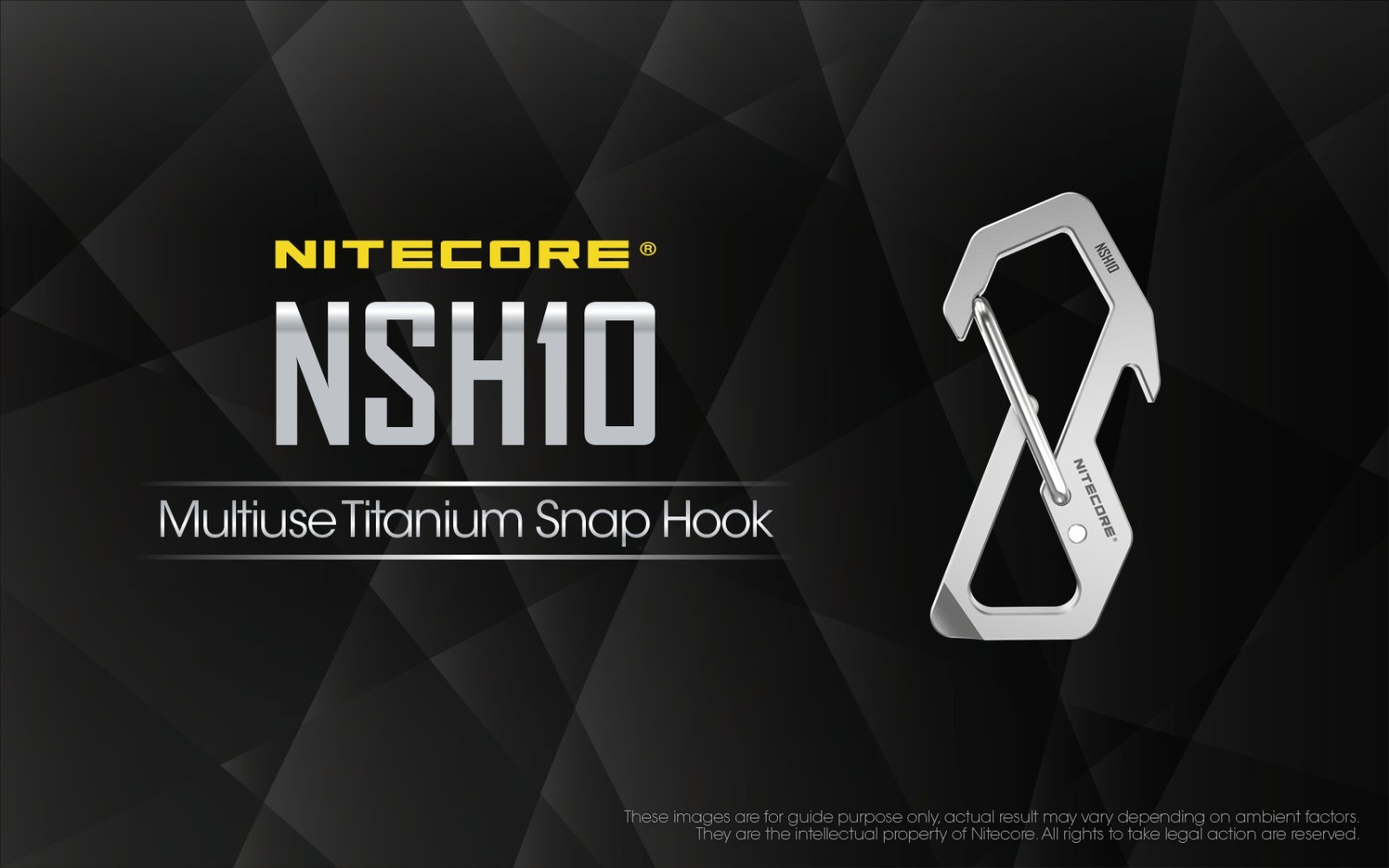 NITECORE NSH10 KeyChain Multiuse Titanium Snap Hook Anti-corrosion Ultra Hanging