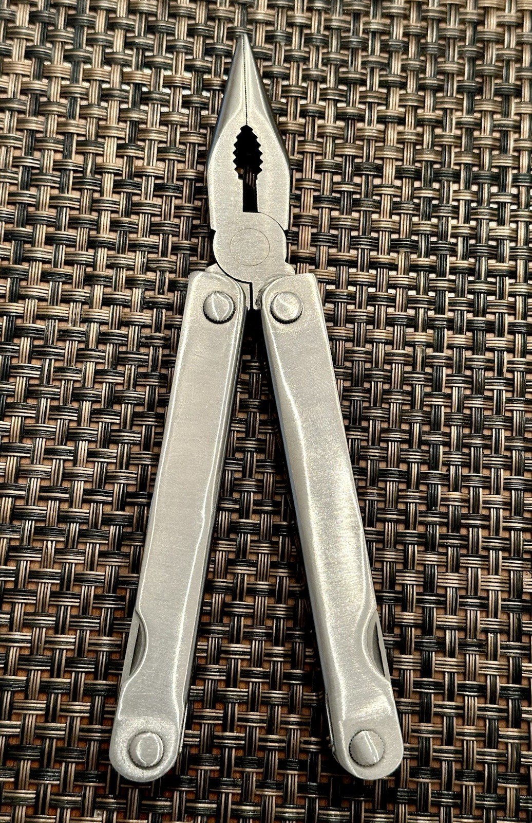 Vintage Stainless Steel Multi-Tool Pocket Knife with Case Made In China EUC!