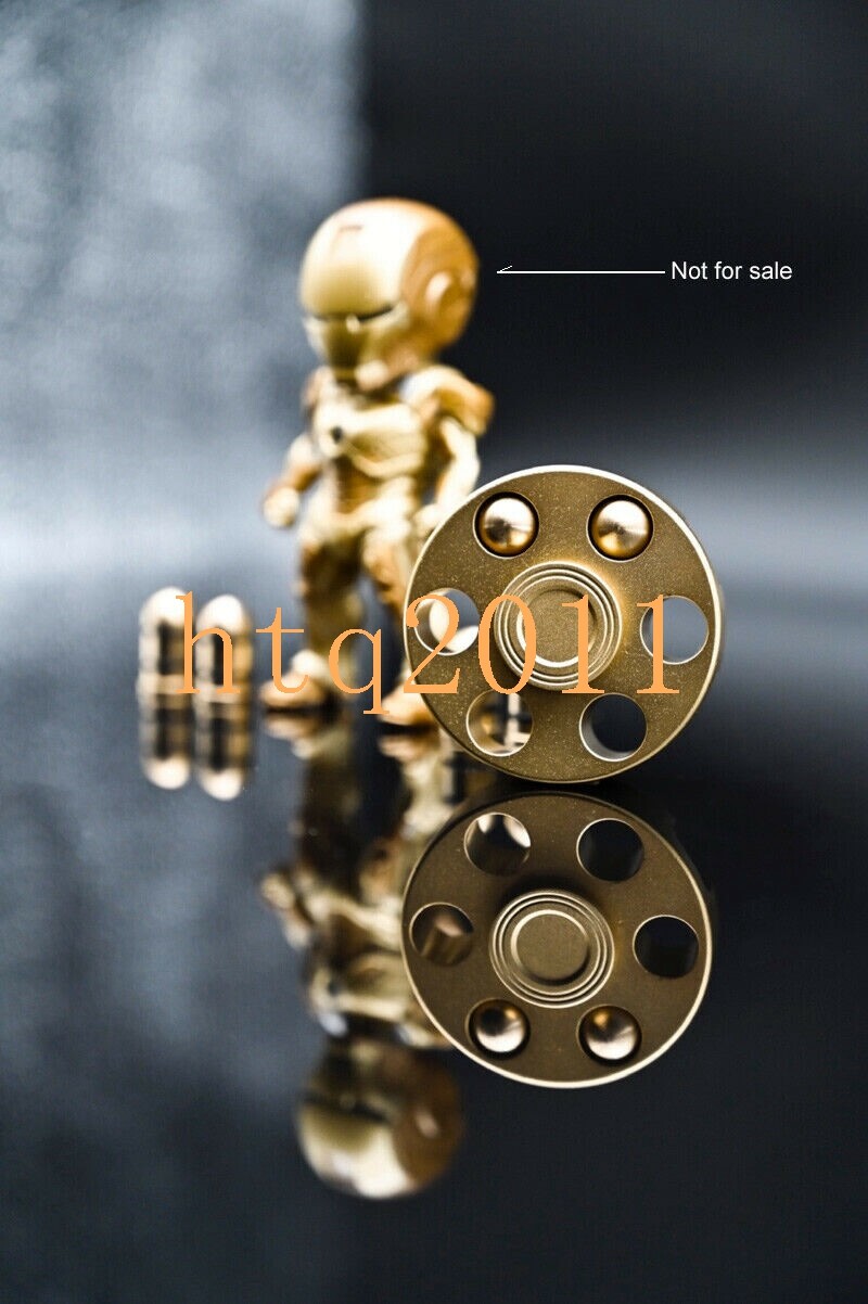 EDC Desk Toy Brass Revolver Bullets Finger Spinner Top Hand Fidget Pocket