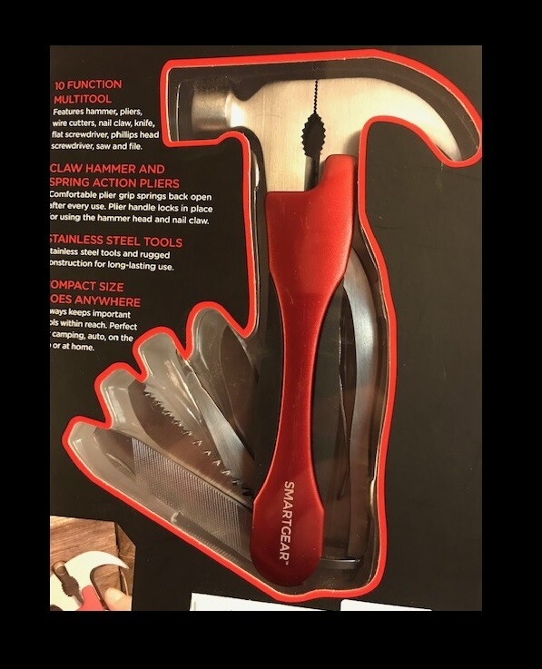 SMARTGEAR 10-FUNCTION HAMMER MULTI-TOOL GREAT FOR CAMPING DAD GIFT MAN