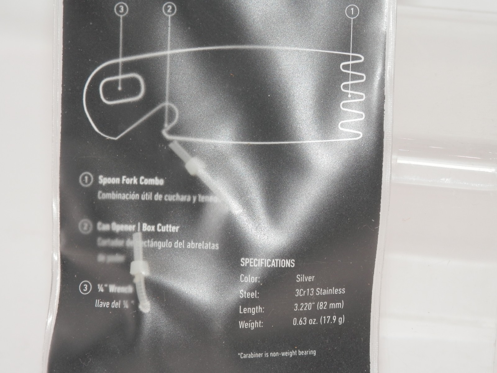 CRKT Iota Multi Tool Can Opener Box Cut Spork Wrench Stainless Steel Clip-On NEW