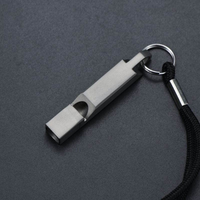 New EDC Outdoor Emergency Whistle Teflon Resonator TC4 Titanium Construction