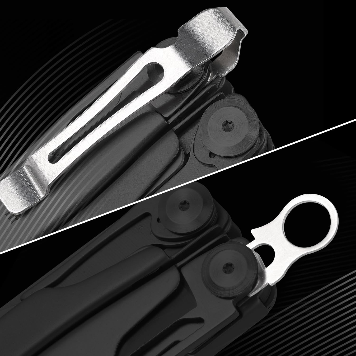 Quick-Release Pocket Clip+ Lanyard Ring Set Stainless Steel Quick Release Mul…