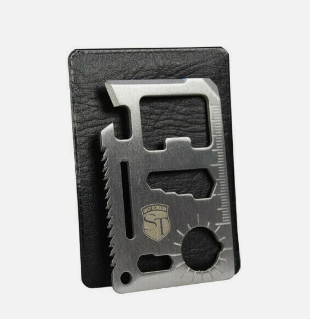 2 Pack SELF-DEFENSE Credit Card EMERGENCY Survival 11 IN 1 MULTI Tool Knife
