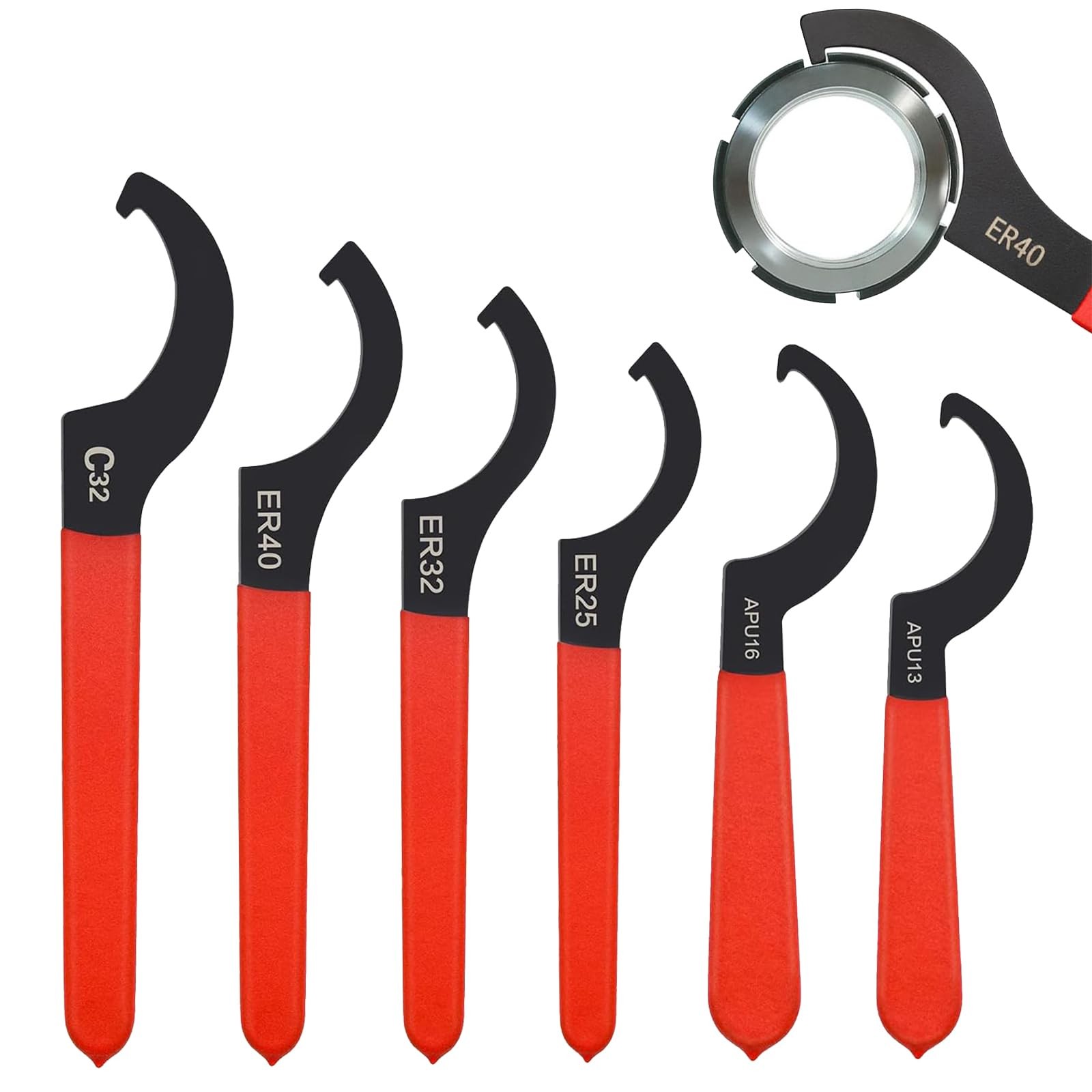 6 Piece Coilovers Wrench, Hook Wrench Tool, Set Adjustable…