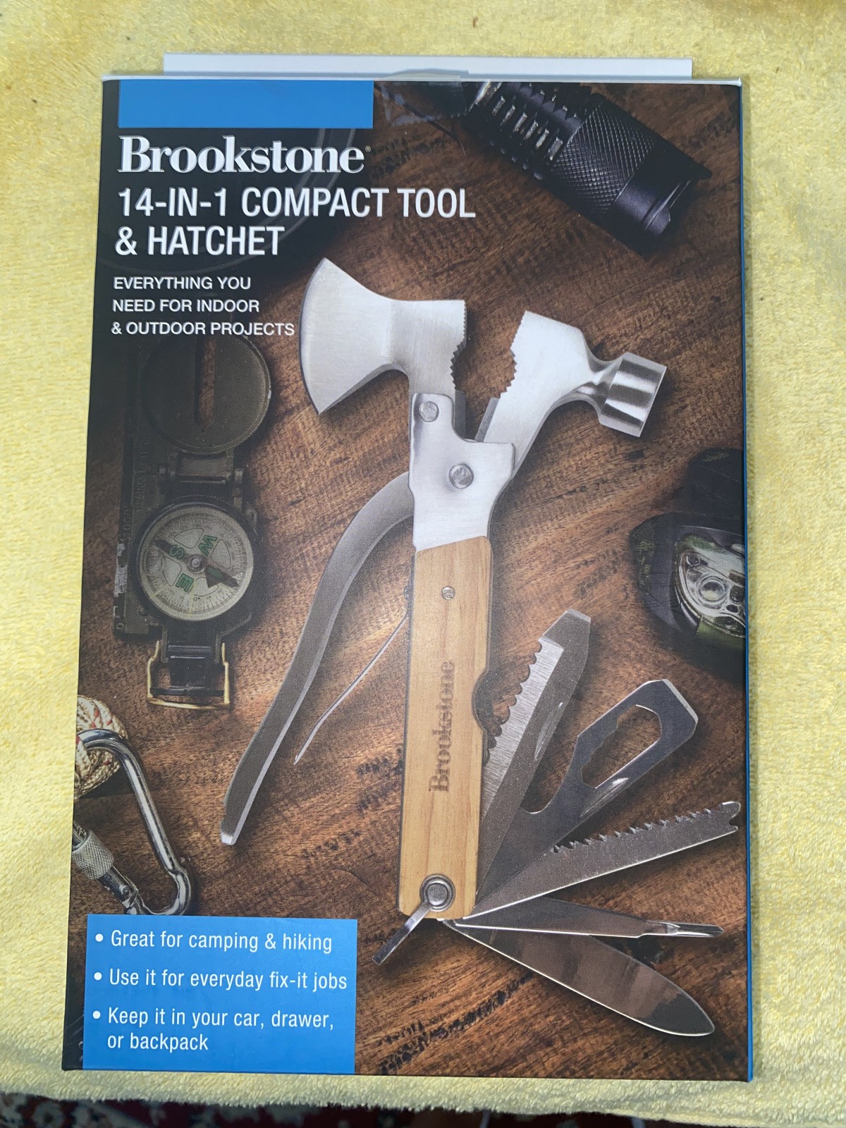 BROOKSTONE BERAND. 14 In 1 Compact Tool & Hatchet – Sealed new box.