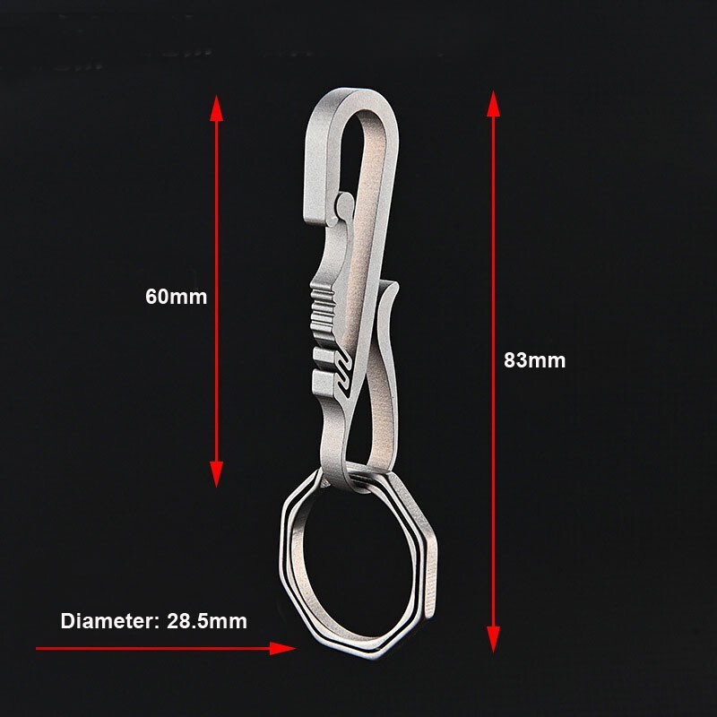 Titanium Alloy Key chain Carabiner with Key Ring Waist Hanging Buckle EDC Tool