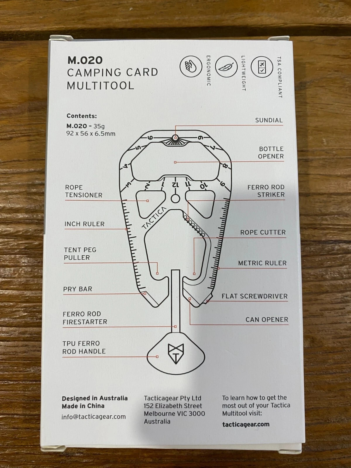 Tactica M.020 Camping Card Multitool – Brand New