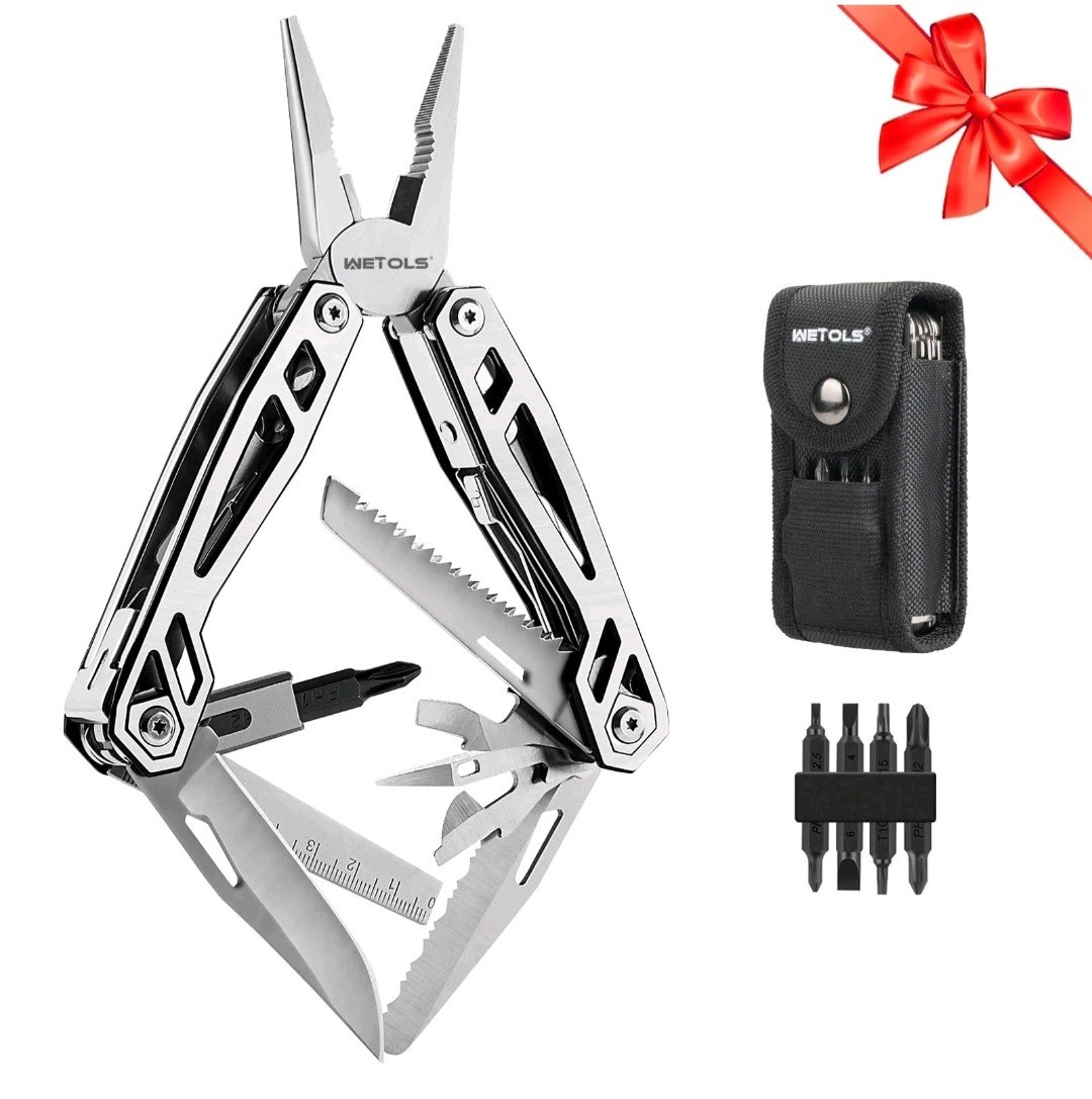 21 in 1 Stainless Steel Multitool with Pliers Knives Screwdrivers Camping Gear