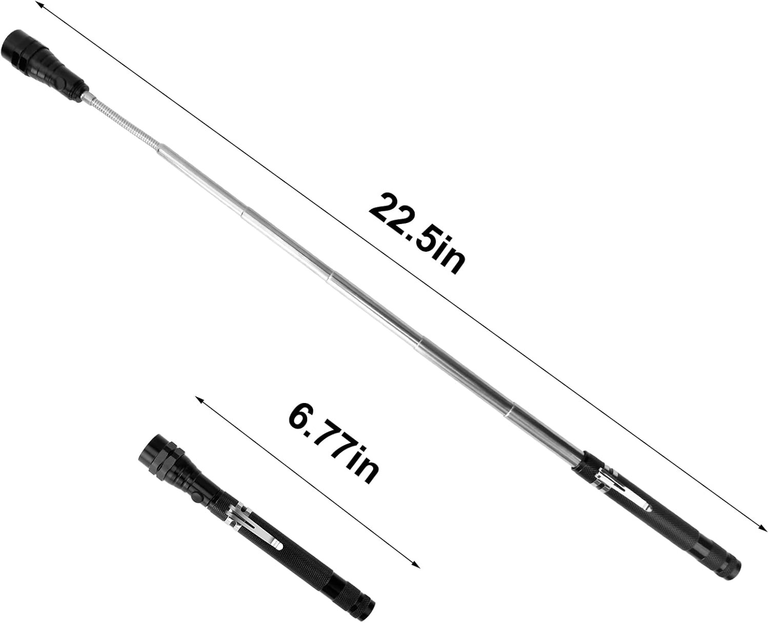 Extendable Magnet Pickup Tool – Telescoping Flashlight Gift for Dad or Husband