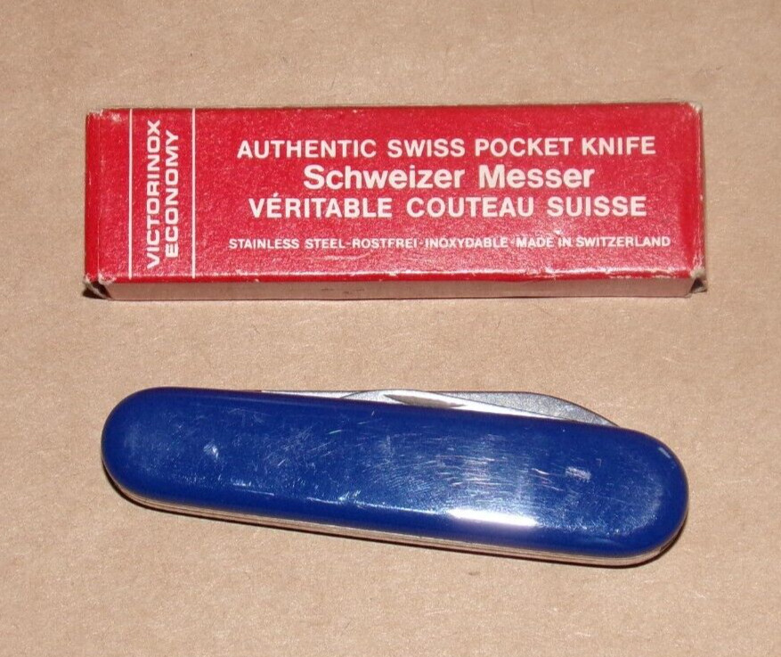 Schweizer Messer Victorinox Blue Swiss Pocket Knife NIB ChemTreat Advertising