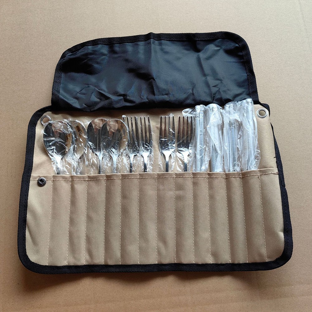 Campsite Cutlery Set in 304 Stainless Steel with Protective Carrying Bag
