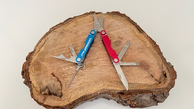 Leatherman Micra Multi Tool Stainless Steel Red& Blue Anodized Handled Scissors
