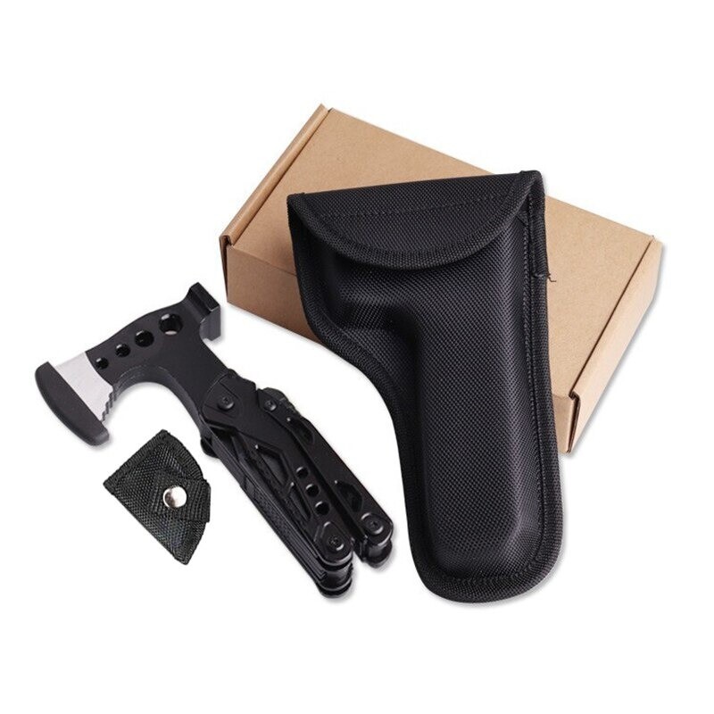 Multi Function Purpose Axe Hammer Tool Knife Camping Hatchet Survival Outdoor
