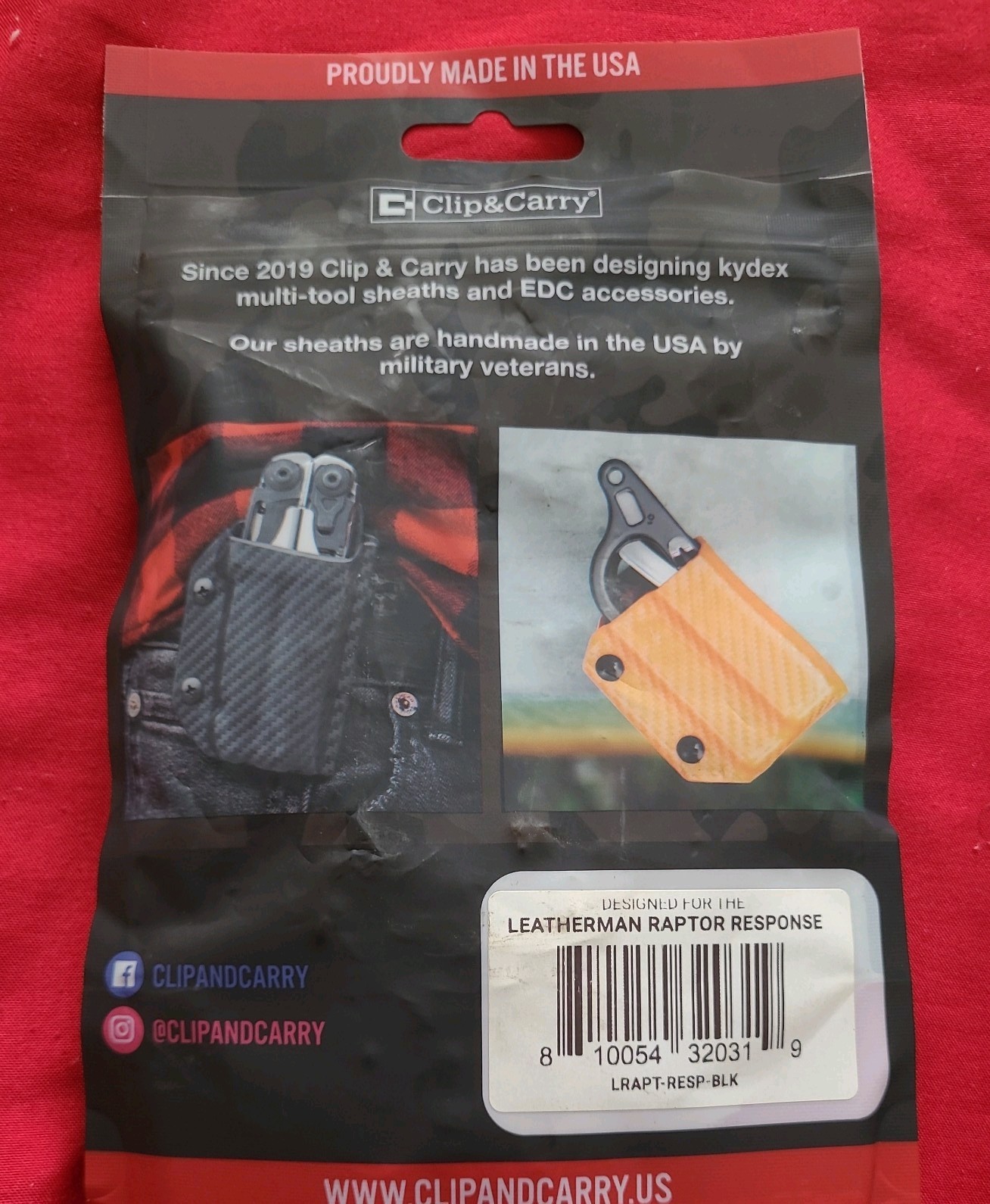 Clip & Carry Kydex Multitool Sheath fits Leatherman RAPTOR RESPONSE EMS Shears