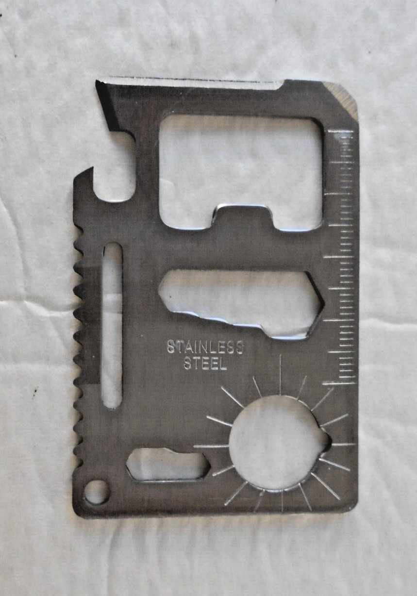 MULTPURPOSE POCKET SURVIVAL TOOL STAINLESS STEEL ~ NEW