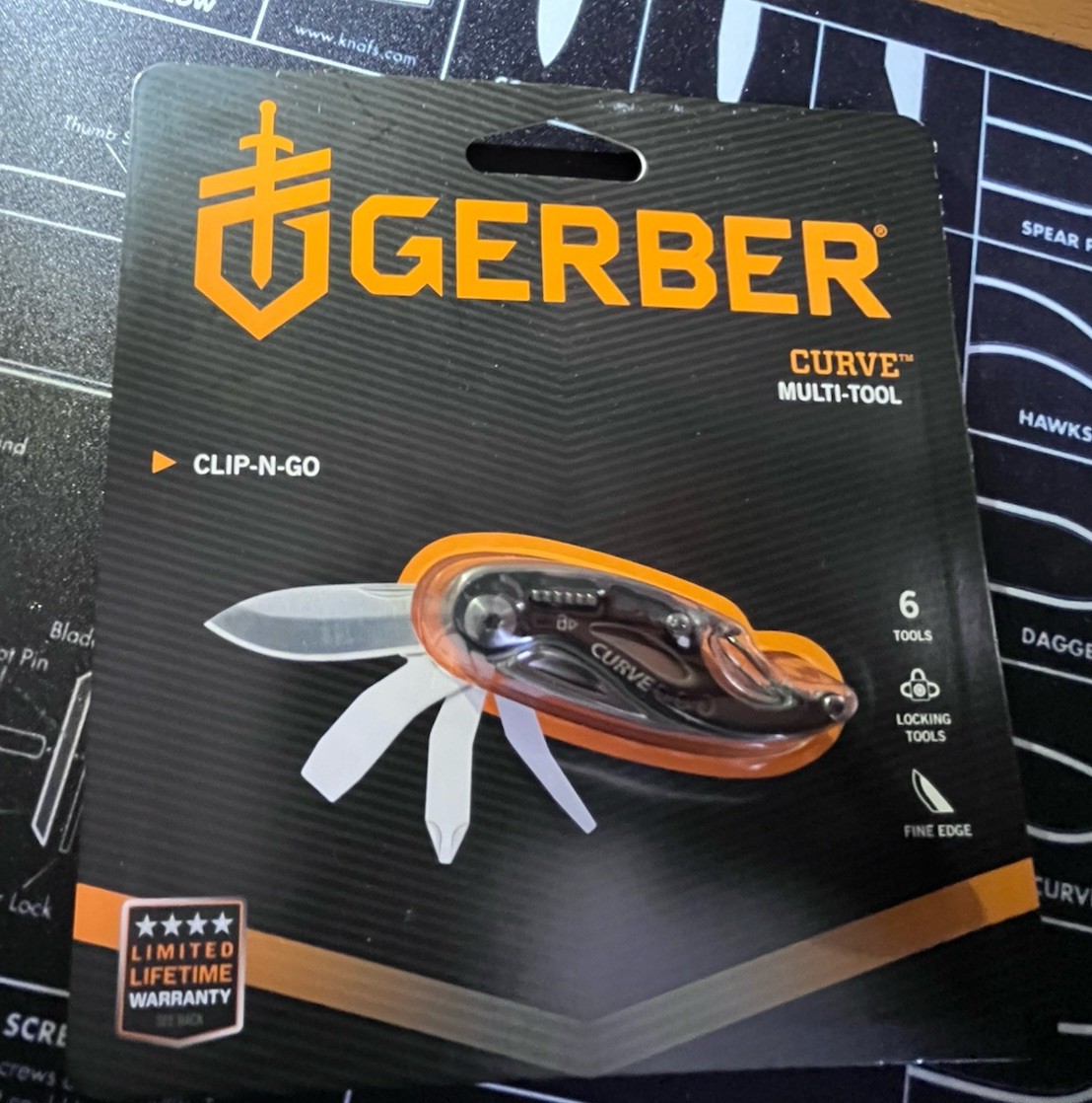 Gerber Curve, Multi-Tool and Pocket Knife Keychain, Stainless Steel, New
