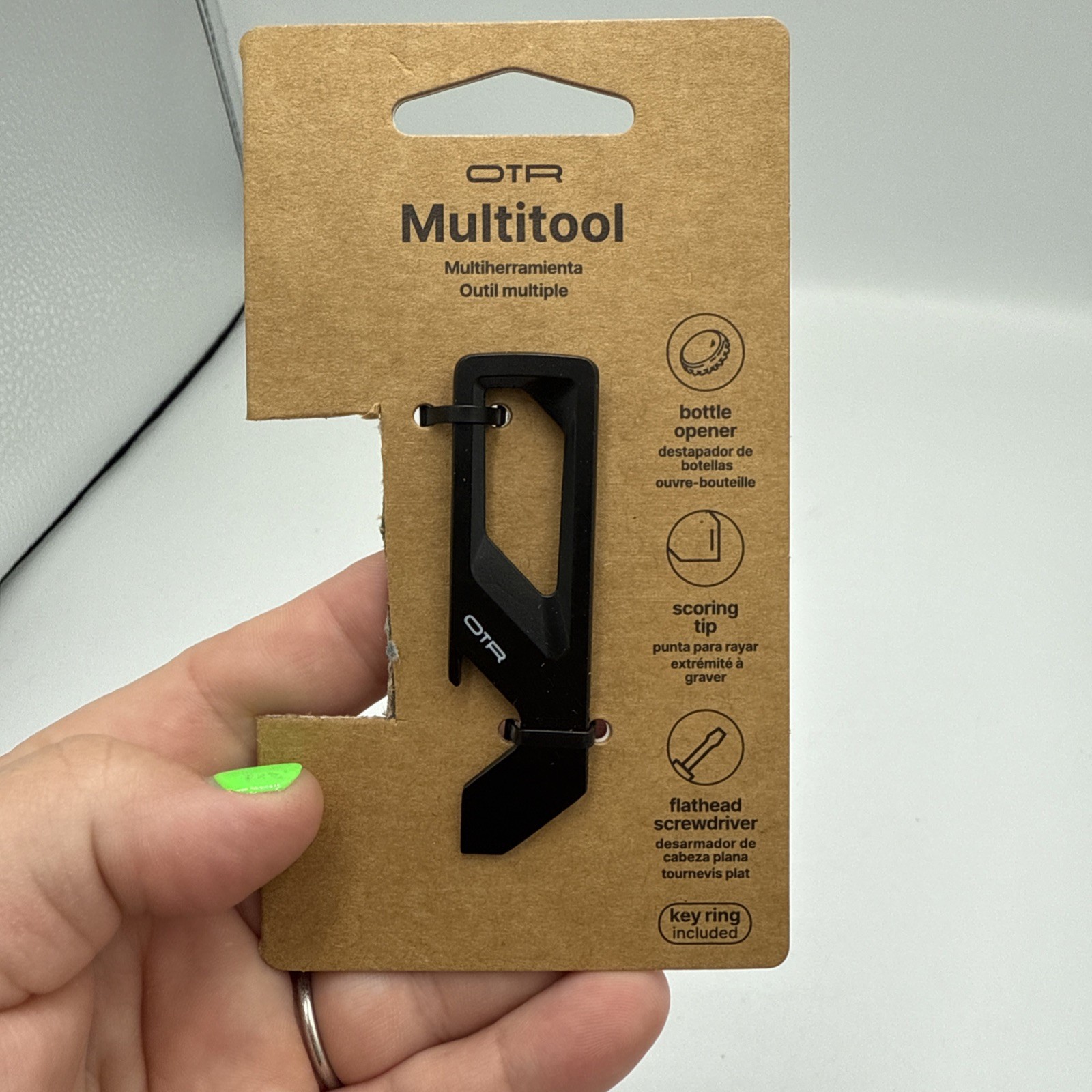 Lot of 2 OTR Tools: Scoring Carabiner + Multitool w. Key Rings NEW