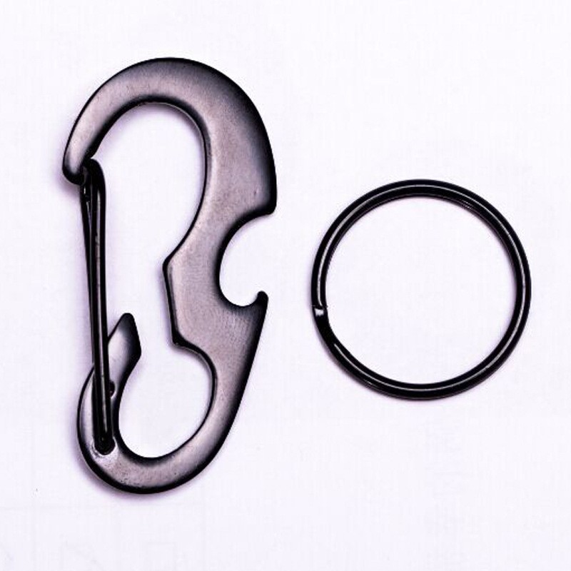 10pcs D-Ring Carabiner with Bottle Opener, EDC Spring Clip, Key Ring Gift