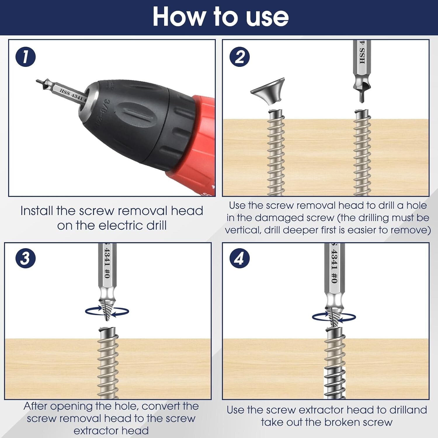 Gifts for Men, 6Pcs Titanium Damaged Screw Extractor Set – Remover for Stripped